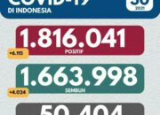 Update Cov-19, Positif 6.115 Total 1.816.041 Wafat 142 Total 50.404