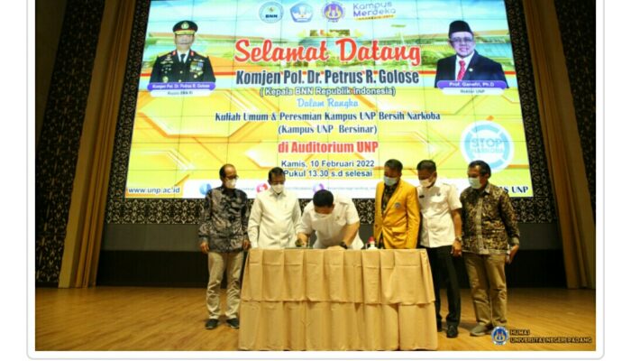 Di UNP BNN RI Berikan Kuliah Umum dan Resmikan Kampus Bersih Narkoba