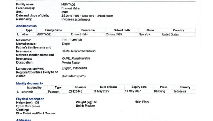 Polri Terbitkan Yellow Notice Pencarian Anak Ridwan Kamil