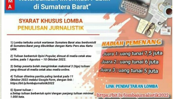 KI Sumbar Sediakan Hadiah Wah, di Lomba Blog & Karya Jurnalistik