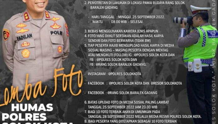 Polres Solok Kota Gelar Lomba Foto On The Spot, Rang Solok Baralek Gadang