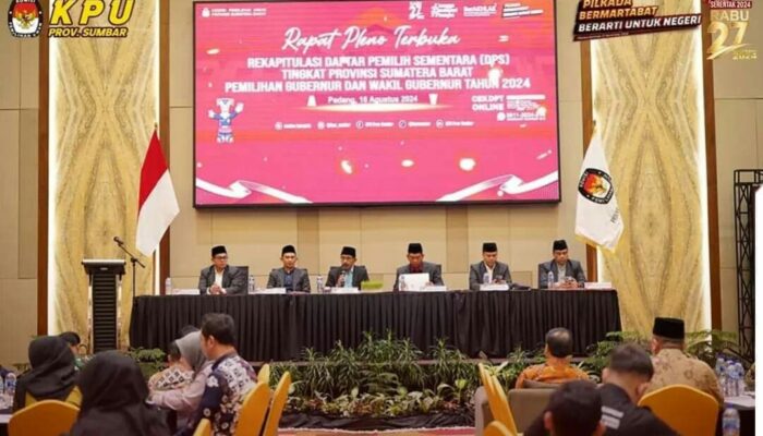 Rapat Terbuka KPU Sumbar Rekapitulasi DPS 4.111.219