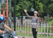 Hari Polwan ke-76 Polda Sumbar Gelar Pengaturan Arus Lalu Lintas
