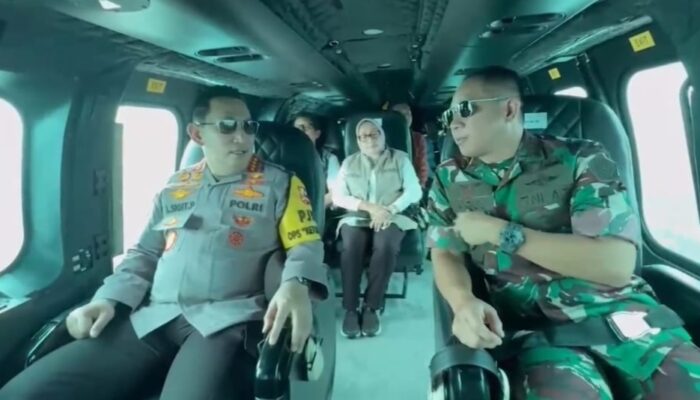 Menko PMK, Kapolri- Panglima TNI Naik Heli Pantau Arus Mudik