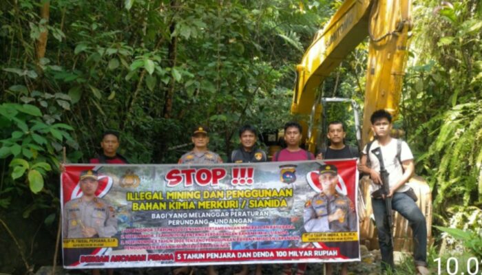 Polres Solsel Sita Excavator Tambang Emas Ilegal