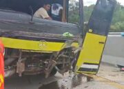 Kecelakaan Bus Pariwisata di Jalan Tol Sicincin, 2 Orang Luka