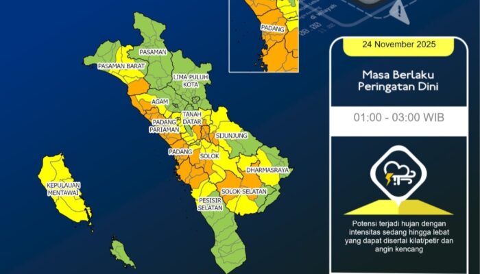 Hujan Lebat Disertai Petir Berpotensi Terjadi hingga Sore Hari