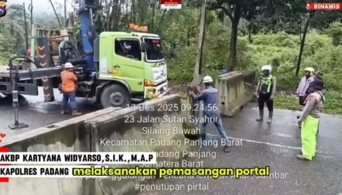 Jalur Padang–Bukittinggi Kembali Dipasang Portal, Perbaikan Jalan Dikebut